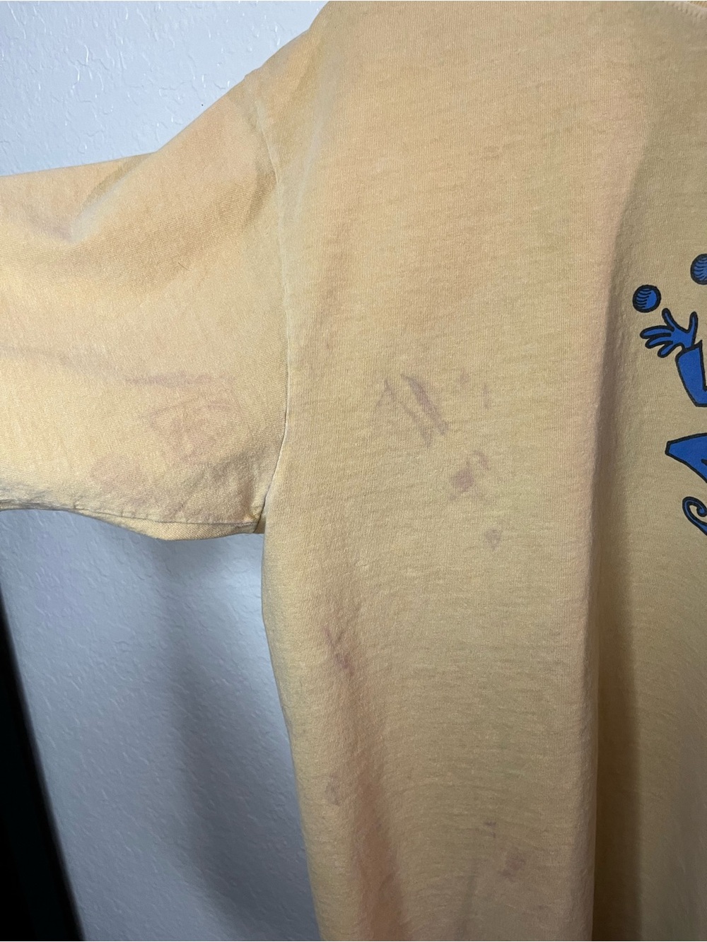 Vintage Stussy Juggler Yellow Pigment Dyed Graphic Tee Size Large - Picture 4 of 9